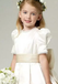 Elegant White Lace A-Line Cheap Simple Long Flower Girl Dresses with bow, FGS0049