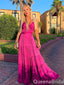 Spaghetti Straps Plunging A-line Evening Gown Maxi Long Evening Party Prom Dresses ,WGP1169