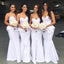 Elegant White Sweetheart Ruffle Simple Cheap Mermaid Long Bridesmaid Dresses , BDS0212