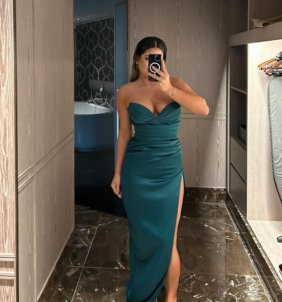 Sexy Green Mermaid Sweetheart Side Slit Party Prom Dresses,Evening Dresses,WGP338