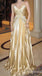 Gold Spaghetti Straps A-line Evening Gown Maxi Long Evening Party Prom Dresses ,WGP1219