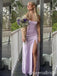 Sexy Simple Light Purple Sheath Evening Gown Maxi Long Formal Dresses Prom Dresses with Side Slit,WGP908