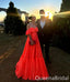 Orange Strapless A-line Evening Gown Long Evening Party Prom Dresses ,WGP1255