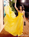 Yellow Strapless Sweetheart A-line Long Prom Dresses to Impress ,WGP1350