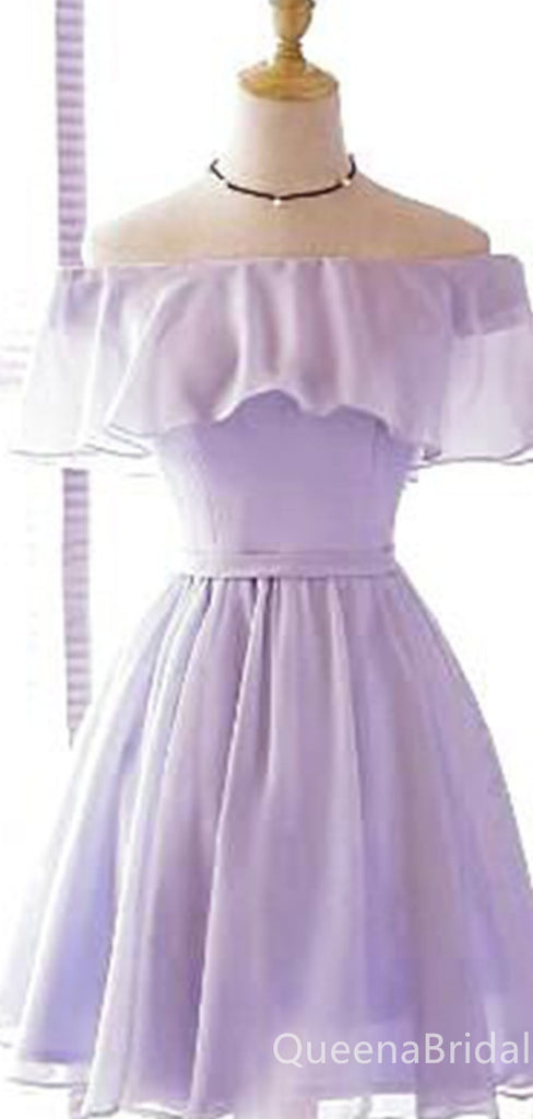 Simple Baby Purple Strapless A-line Graduation Party Homecoming Dresses ,QB0704