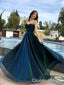 Gorgeous Green Spaghetti Straps A-line Evening Gown Long Evening Party Prom Dresses ,WGP1256