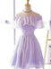 Simple Baby Purple Strapless A-line Graduation Party Homecoming Dresses ,QB0704