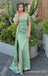 Off Shoulder Green Mermaid Sweetheart Evening Gown Long Evening Party Prom Dresses with Slit ,WGP1259