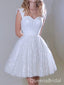 Elegant White Sweetheart Off Shoulder Tulle Sequin A Line Short Homecoming Dresses,QB0397