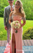 Blush Pink Off the Shoulder Mermaid Beaded Side Slit Party Dress Long Prom Dresses to Impress ,WGP1650