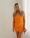 Elegant Orange Strapless Ruffles Simple Cheap Short Homecoming Dresses, QB0484