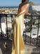 Yellow Sheath One Shoulder Evening Gown Maxi Long Evening Party Prom Dresses ,WGP1149