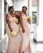 Elegant One Shoulder Tulle Sweetheart Mermaid Long Bridesmaid Dresses , BDS0158