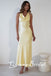 Yellow Halter Sheath Open Back Evening Gown Maxi Long Evening Party Prom Dresses,WGP1080