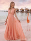 Plunging A-line Evening Gown Maxi Long Evening Party Prom Dresses,WGP1182