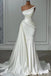 Ivory One Shoulder Mermaid Evening Gown Long Evening Party Prom Dresses, WGP1278