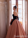 Stunning Black and Pink Strapless A-line Ball Gown Party Dress Long Prom Dresses to Impress ,WGP1499