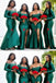 Mismatched Green Mermaid Long Bridesmaid Dresses with Slit ,BDS0216