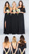 Mismatched Black Sheath Long Bridesmaid Dresses ,BDS0217