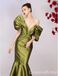 Stunning Green Plunging Mermaid Off the Shoulder Party Dress Long Prom Dresses to Impress ,WGP1501