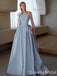 Stylish Light Blue One Shoulder A-line Party Dress Long Prom Dresses to Impress ,WGP1502