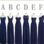 Blue Mismatched Sheath Chiffon Long Bridesmaid Dresses ,BDS0219