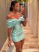 Sexy Elegant Mint Green Off-the-shoulder Mermaid Short Homecoming Dresses ,QB0657