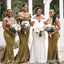 Mismatched Olive Mermaid Long Bridesmaid Dresses for Wedding Party, BDS0231