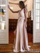 Sexy Elegant Plunging High Slit A-line Evening Gown Maxi Long Formal Dresses Prom Dresses ,WGP839