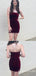 Sexy Burgundy Mermaid Simple Open Back Short Homecoming Dresses Tight ,QB0633