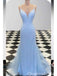 Sparkle Light Blue Spaghetti Straps Mermaid Evening Gown Maxi Long Evening Party Prom Dresses,WGP1095