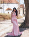 Stylish Pink One Shoulder Mermaid Long Bridesmaid Dresses,BDS0225