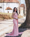 Stylish Pink One Shoulder Mermaid Long Bridesmaid Dresses,BDS0225