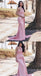 Stylish Pink One Shoulder Mermaid Long Bridesmaid Dresses,BDS0225