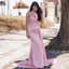 Stylish Pink One Shoulder Mermaid Long Bridesmaid Dresses,BDS0225