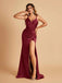 Stylish Mismatched Burgundy Long Bridesmaid Dresses,BDS0227