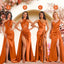 Stylish Mismatched Orange Long Bridesmaid Dresses,BDS0229