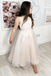 Elegant White Tulle Lace Appliques A-Line Cheap Simple Long Flower Girl Dresses, FGS0043