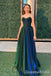 Stunning Green A-line Spaghetti Straps Party Dress Long Prom Dresses to Impress ,WGP1505