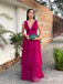 Sexy Deep V-neck A-line Maxi Long Party Prom Dresses, Evening Dress,WGP307