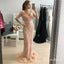 Mermaid V-Neck Long Sleeves Blush Pink Prom Dresses with Sequins, QB0518