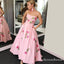 A-Line Sweetheart Pink Long Cheap Prom Dresses with Embroidery&Pockets, QB0502