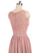 Dusty Pink V Neck Lace Straps Long Chiffon Cheap Bridesmaid Dresses Online, WG280