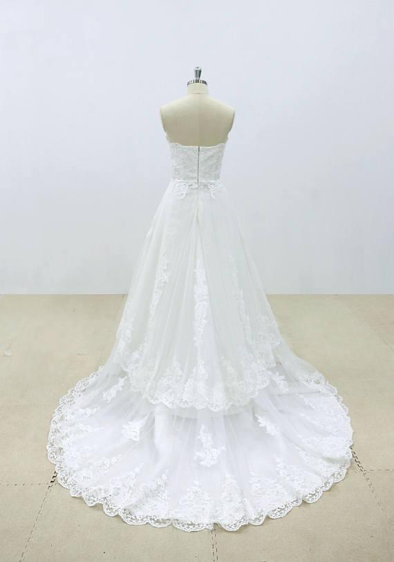 Affordable Sweetheart Lace A-line Unique Wedding Dresses Online, WD392