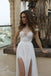 Short Sleeve Sexy Slit Casual Custom Cheap Beach Wedding Dresses, WD316