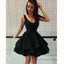 Cheap Short Simple V Neck Black Homecoming Dresses Online, CM531