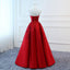 2020 Red V Neck A-line Custom Long Evening Prom Dresses, PDS0078