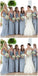 Grey Chiffon V Neck Cheap Custom Bridesmaid Dresses Online, WG214