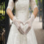 Bridal Gloves, Wedding Gloves Adorned With Pearls And Lace Flowers, TYP0557