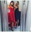 High Low V Neck Simple Cheap Short Red Homecoming Dresses Online, CM535